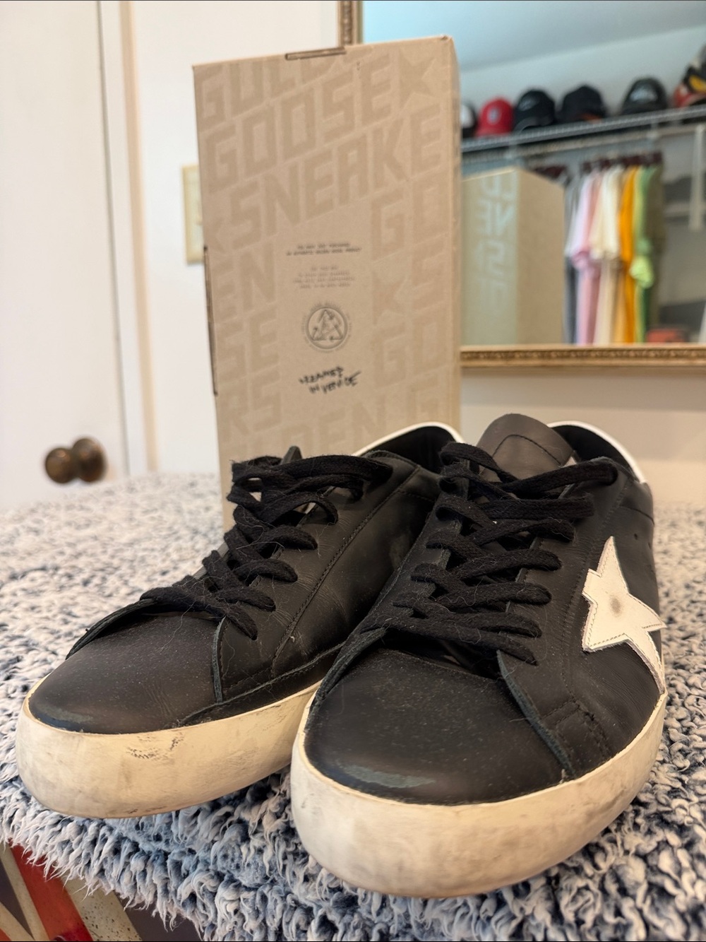 Still in Box! Golden Goose Superstars - black & white leather - outstanding - Picture 3 of 13